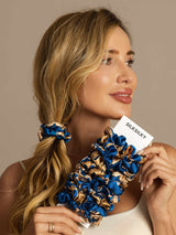 [Navy Lohikäärme] SilkSilky-FI Scrunchie 001