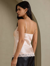 [Pinkki] SilkSilky-FI Spaghetti Strap V Neck Camisole Top 002