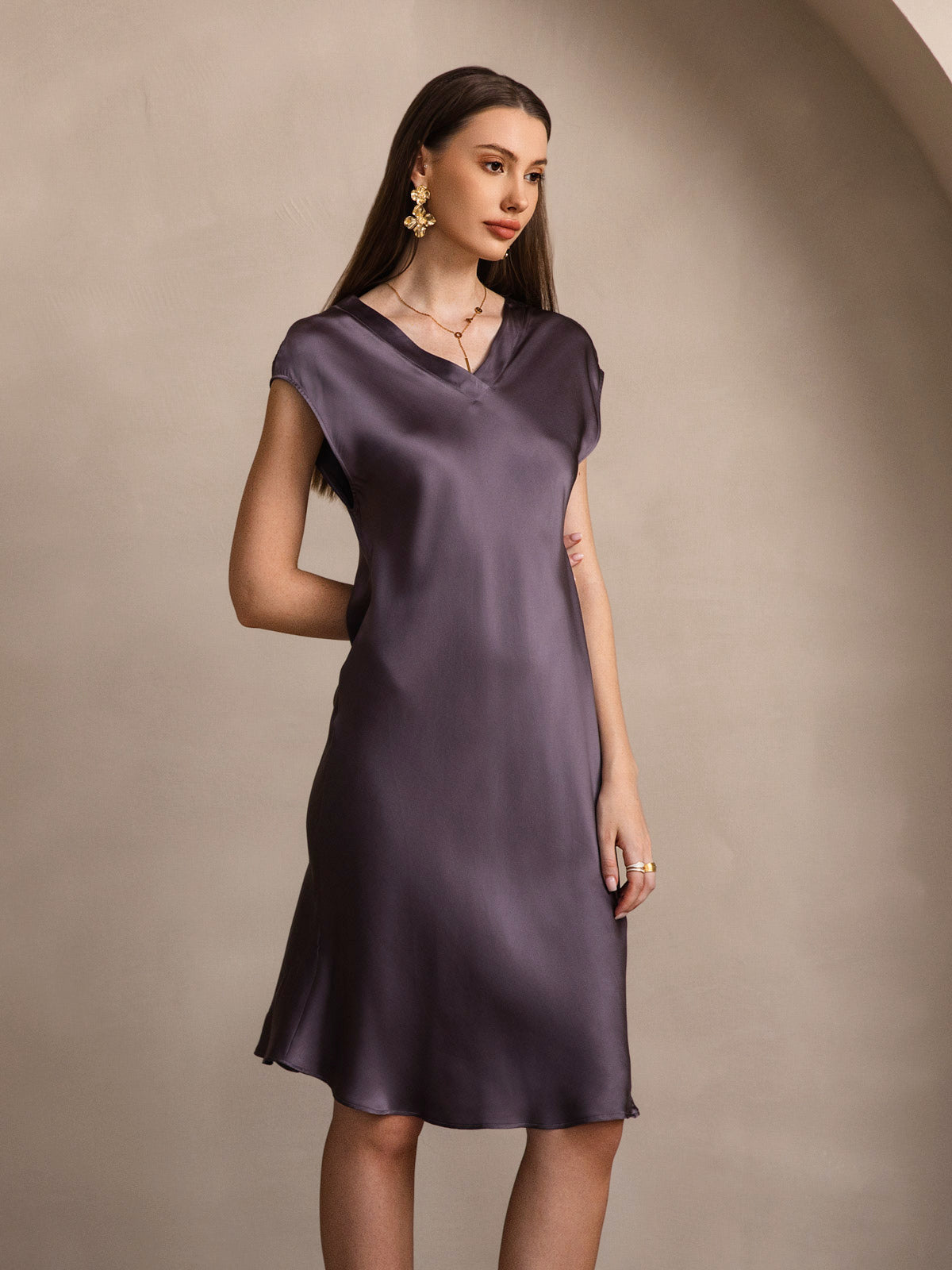 SilkSilky-FI Dress Purppuranharmaa 006