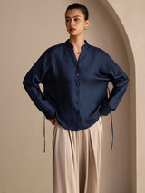 [Tummansininen] SilkSilky-FI Long Sleeve Naisten Puserot 001