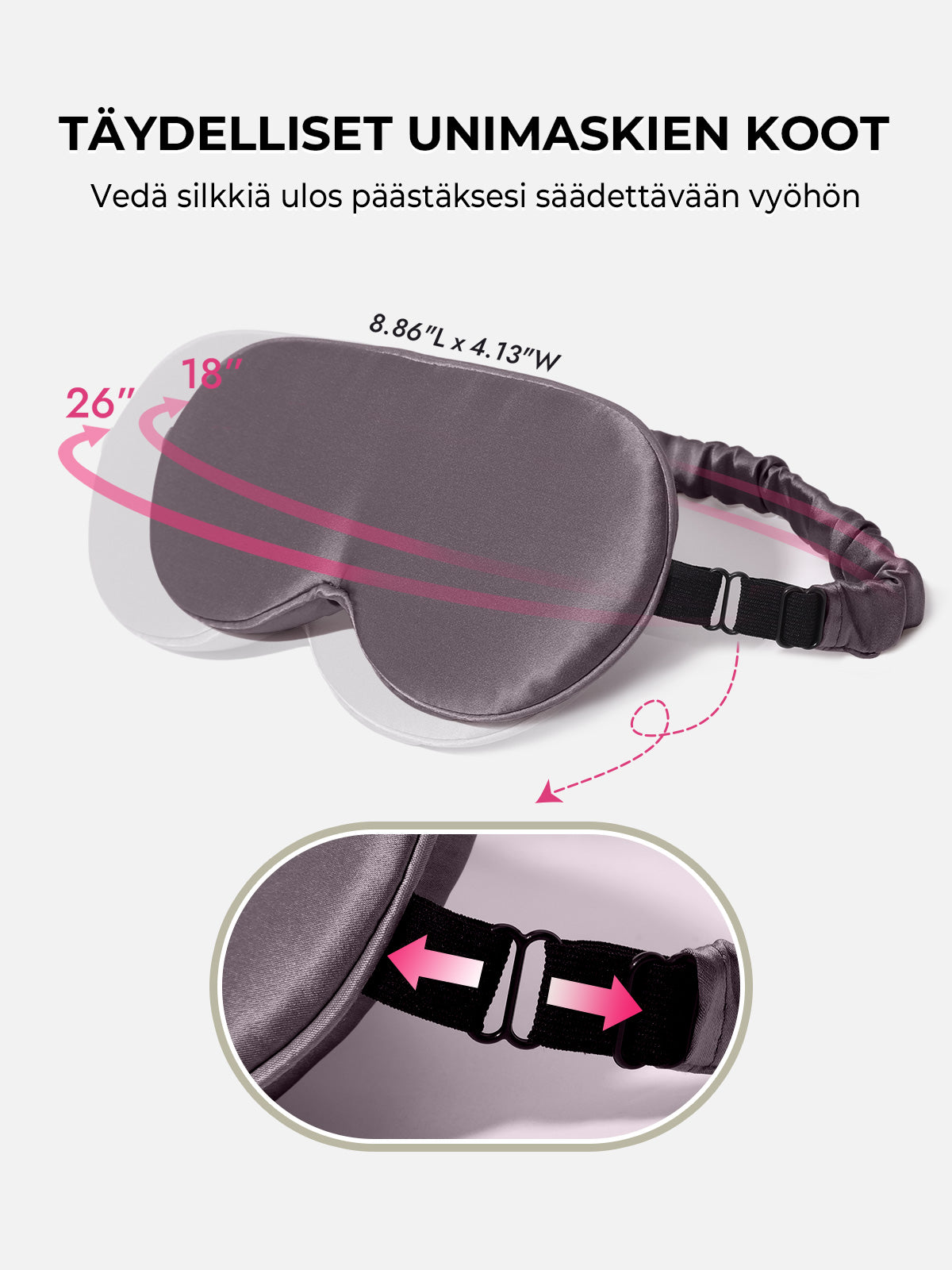 [Tumman Harmaa] SilkSilky-FI Eye Mask 004