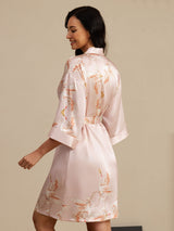 [Pinkki] SilkSilky-FI 3/4 Sleeve Naisten Aamutakki 002