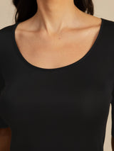 [Musta] SilkSilky-FI Half Sleeve Naisten T-paita 006