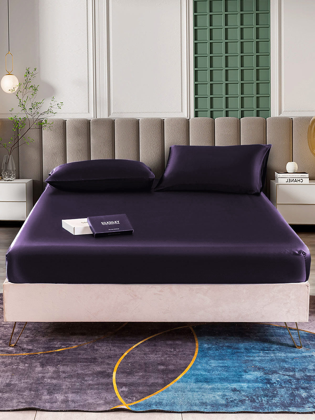 [Tumma Violetti] SilkSilky-FI 22Momme Bedding Set 001,