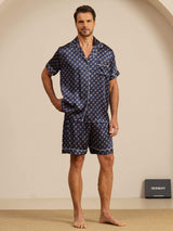 [Laivasto Ketju] SilkSilky-FI Short Sleeve Notkokaulus Miesten Pyjamat 003
