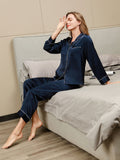 SilkSilky-FI Womens Pajamas Tummansininen 005