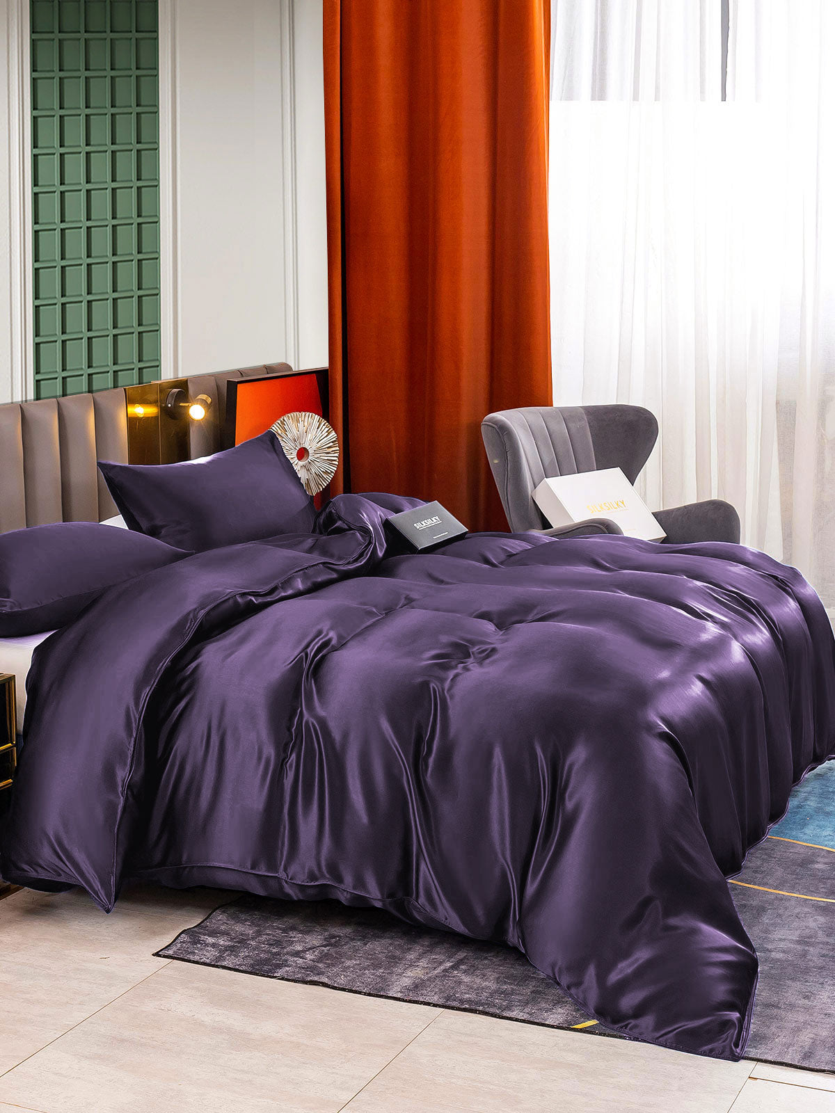 [Tumma Violetti] SilkSilky-FI 22Momme Bedding Set 003,