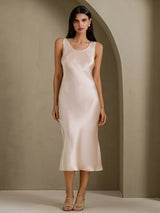 [Beige] SilkSilky-FI Sleeveless Mekko 001