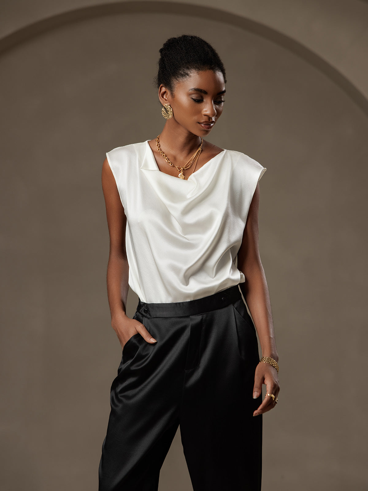 [Musta] SilkSilky-FI 19Momme Womens Pants 004