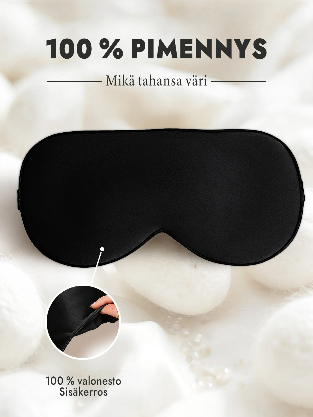 [Musta] SilkSilky-FI Silmämaski 001