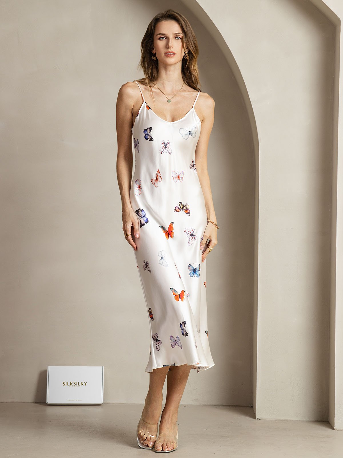 [ValkoinenPerhonen] SilkSilky-FI 19Momme Dress 003