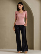 [Kamee Ruusu] SilkSilky-FI Half Sleeve Naisten T-paita 007