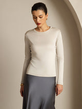 [Harmaa] SilkSilky-FI Long Sleeve Crew Neck Naisten T-paita 001
