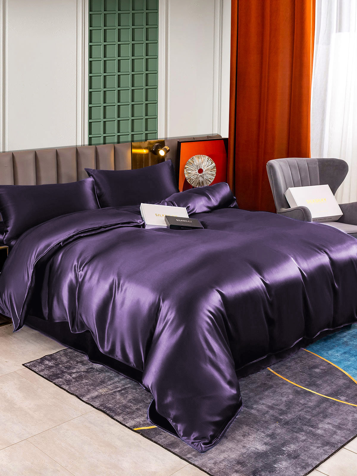 [Tumma Violetti] SilkSilky-FI 25Momme Bedding Set 003