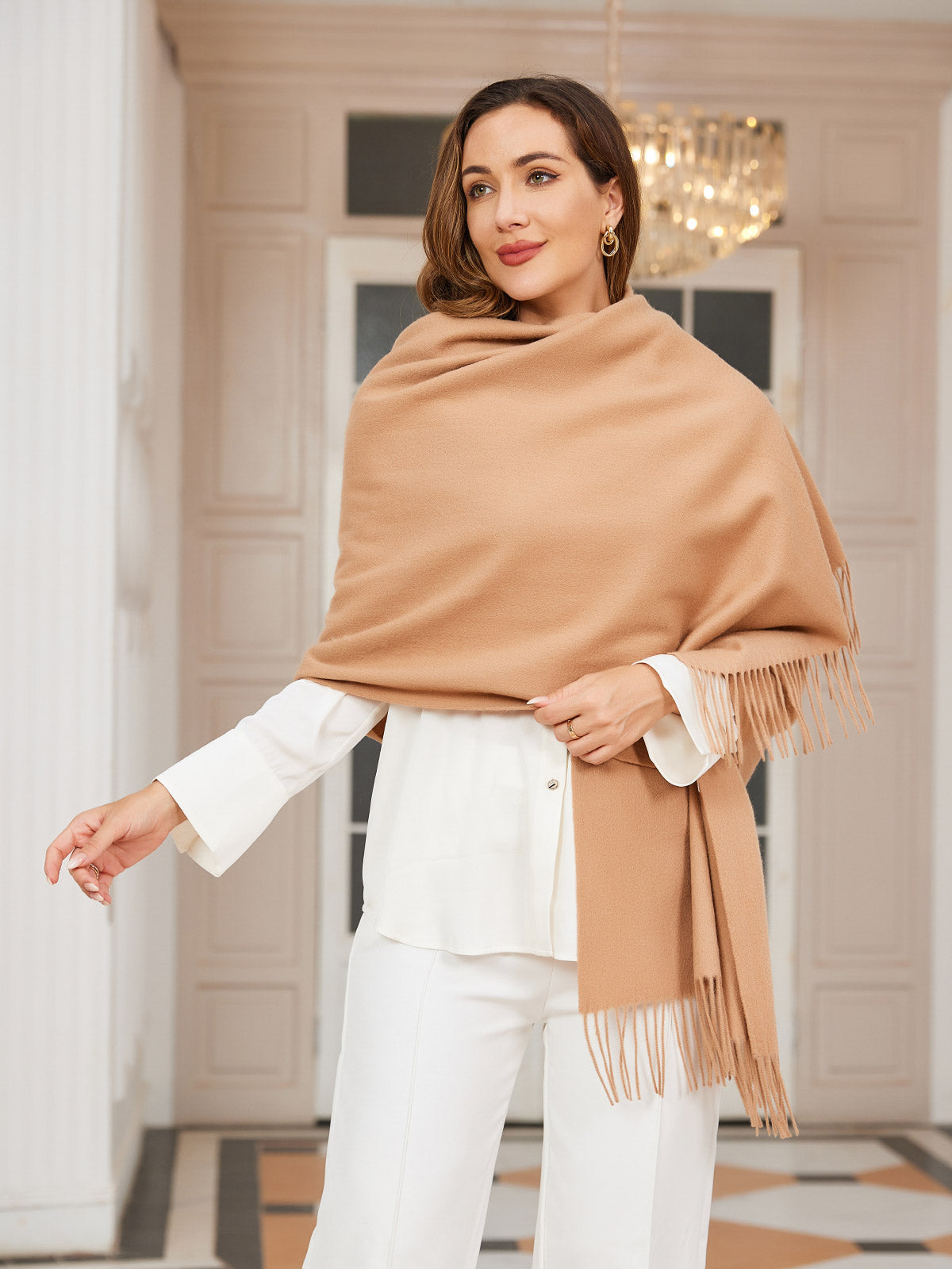 [Tan] SilkSilky-FI Scarf 004