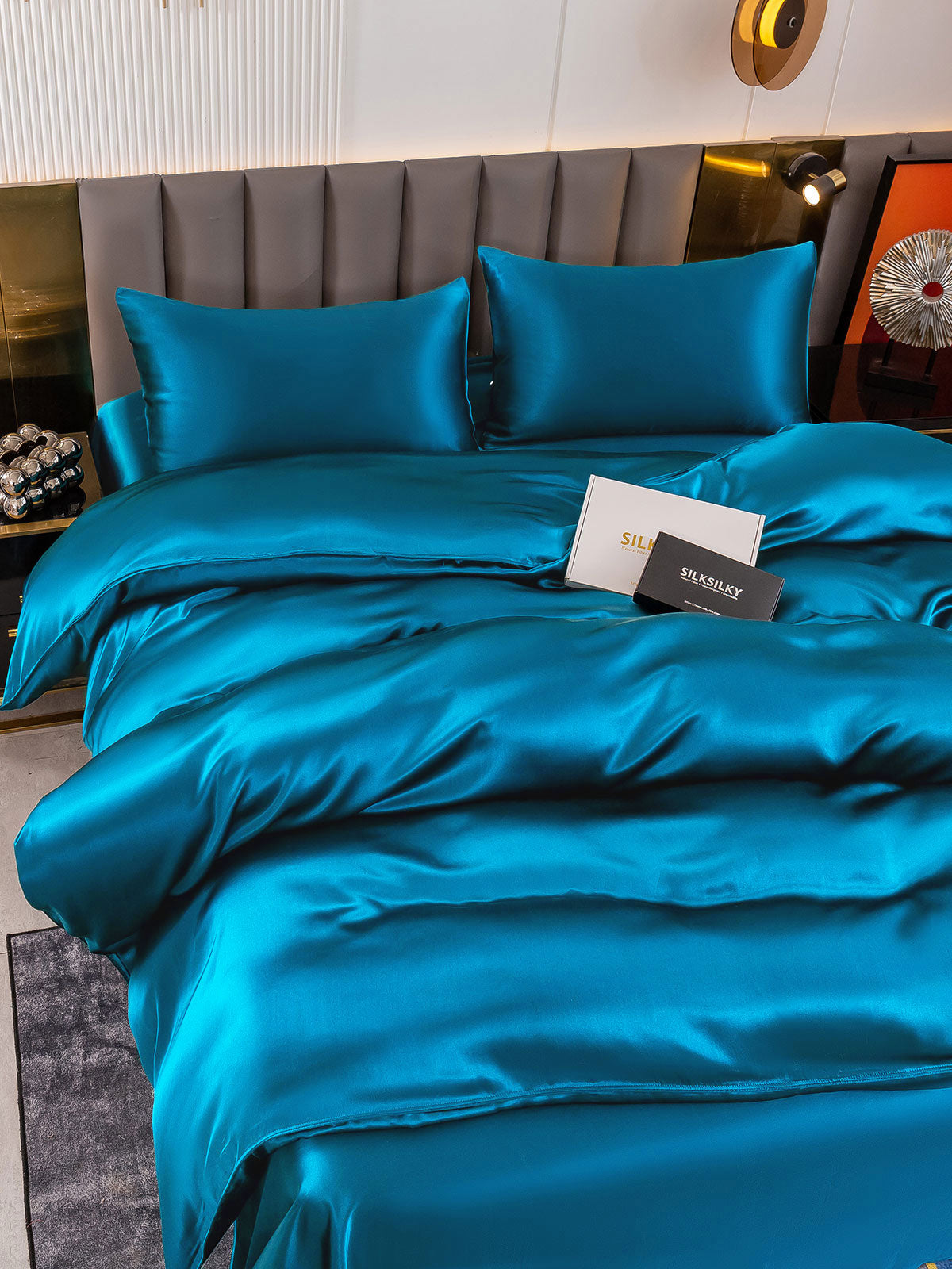 [Sinivihreä] SilkSilky-FI 19Momme Bedding Set 002