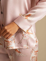 [Pinkki] SilkSilky-FI Long Sleeve Notkokaulus Naisten Pyjamat 005