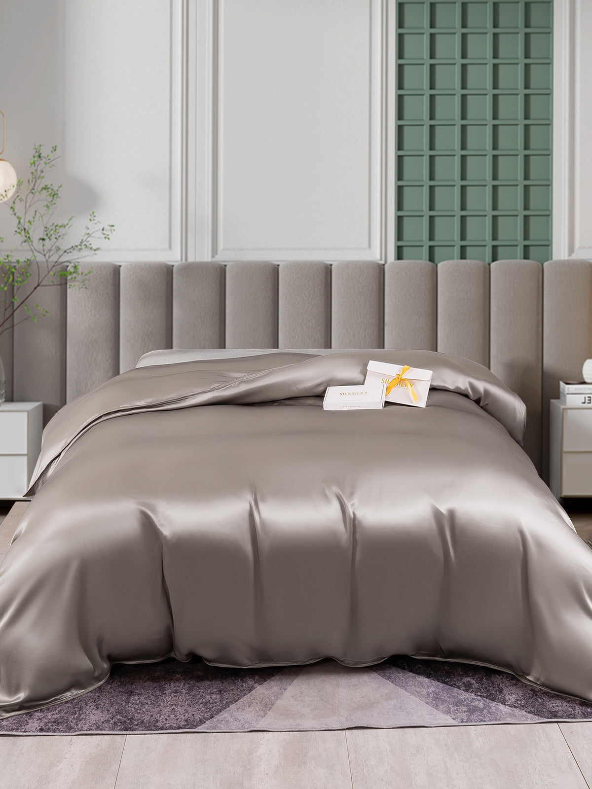 [Harmaa] SilkSilky-FI 25Momme Duvet Cover 001