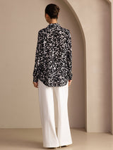 [Musta Pilkku] SilkSilky-FI Long Sleeve Lapel Collar Pusero 002