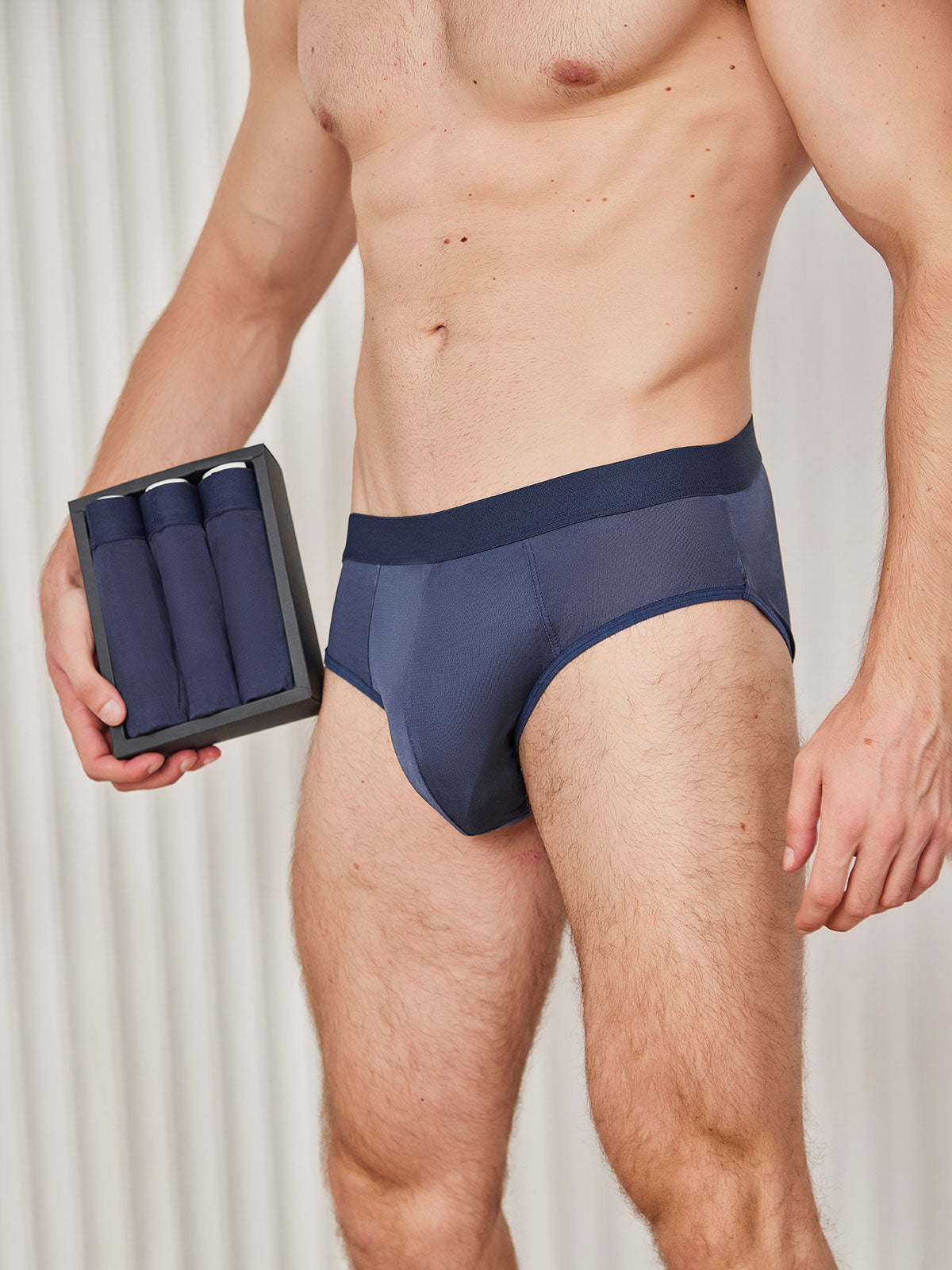 [Tummansininen] SilkSilky-FI Mens Underwear 001