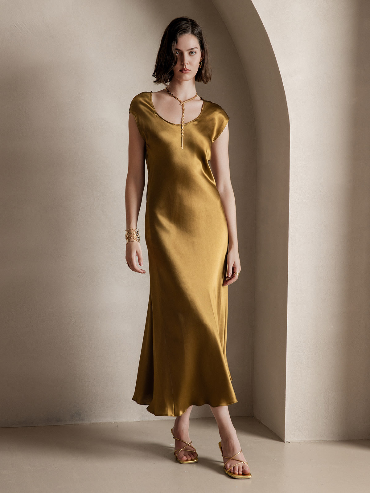 [Ruskea] SilkSilky-FI 19Momme Dress 005