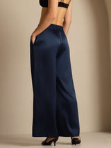 [Tummansininen] SilkSilky-FI 19Momme Womens Pants 002
