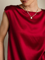 [Viini] SilkSilky-FI Cap Sleeve Round Neck Naisten T-paita 008