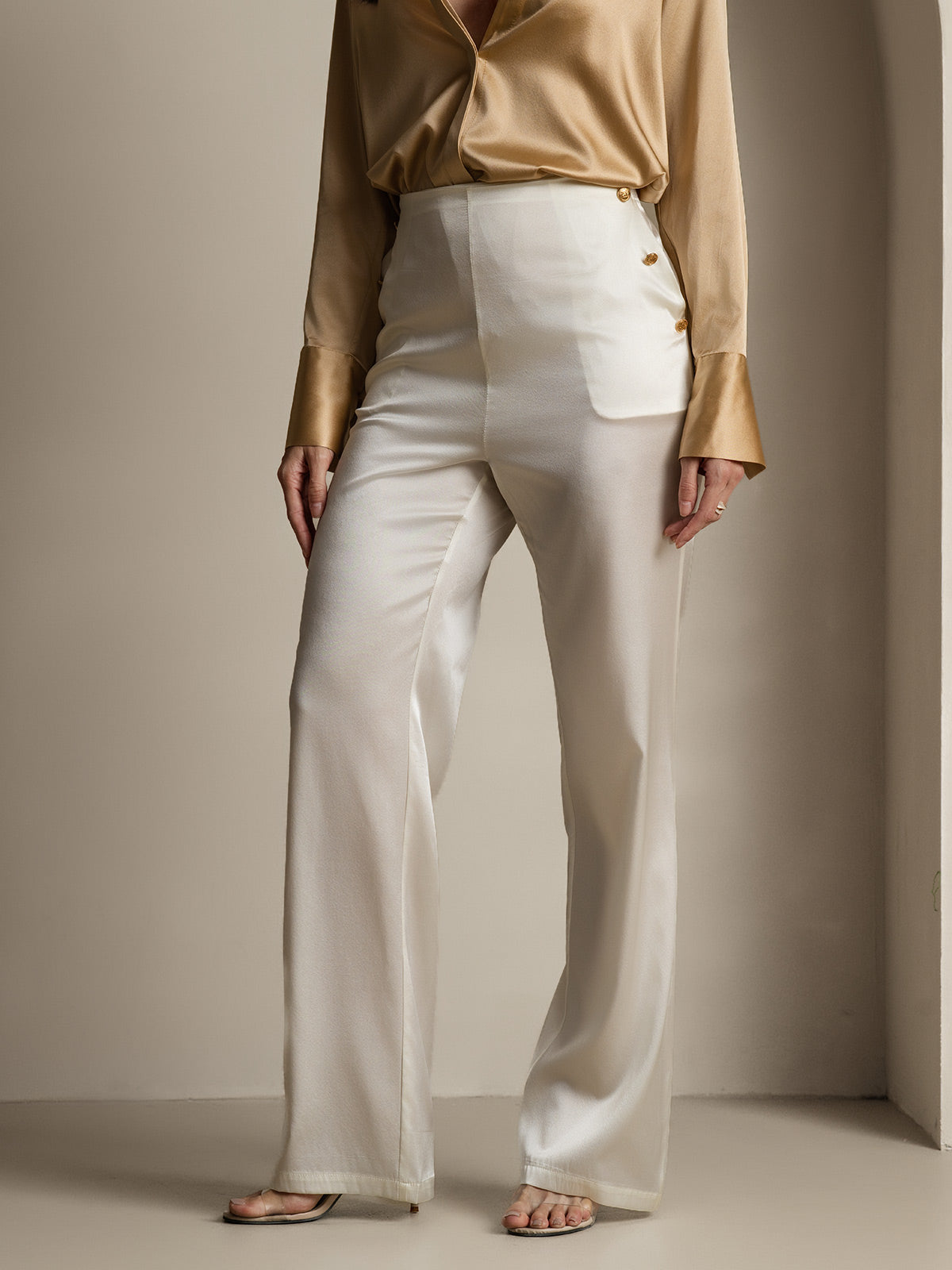 [Valkoinen] SilkSilky-FI 19Momme Womens Pants 003