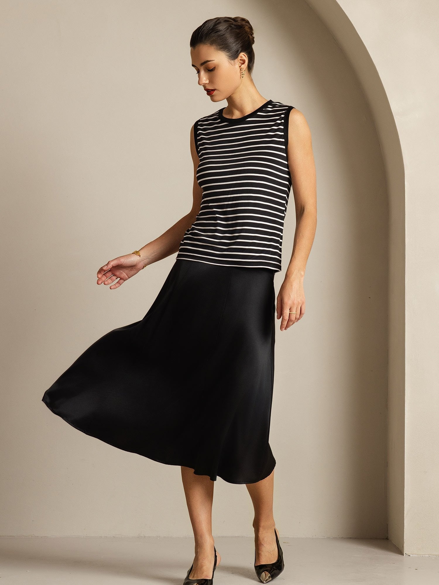 [Musta Raita] SilkSilky-FI Pure Silk Camisoles 005