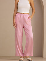 [Vaaleanpunainen Liituraita] SilkSilky-FI Womens Pants 004