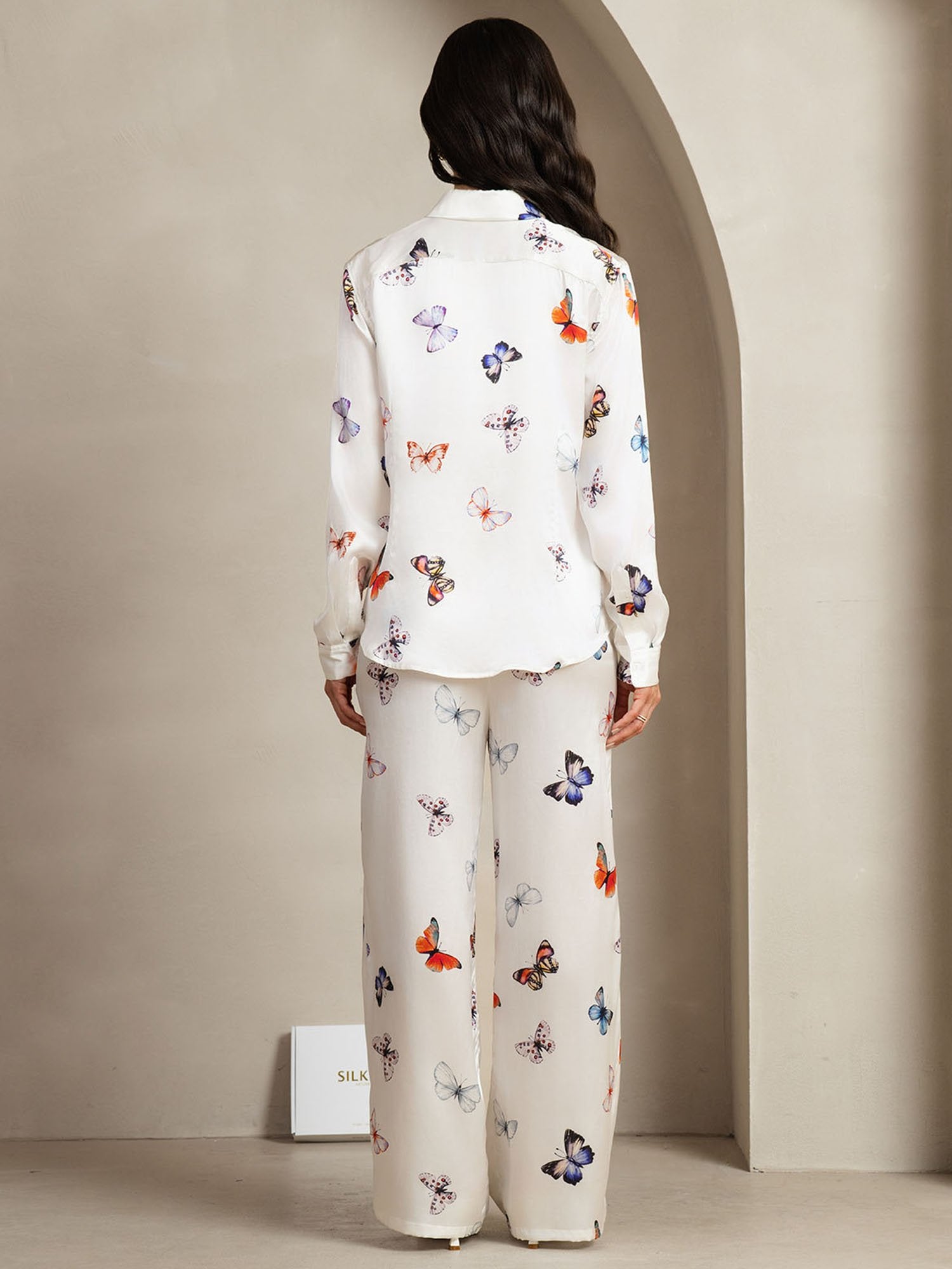 [ValkoinenPerhonen] SilkSilky-FI 19Momme Lapel Collar Women''s Outfit Sets 002