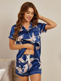 SilkSilky-FI 19Momme Womens Pajamas Tummansininen 004