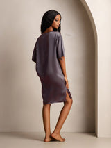 [Purppuranharmaa] SilkSilky-FI Half Sleeve V Neck Yöpaita 002