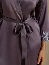 [Purppuranharmaa] SilkSilky-FI 3/4 Sleeve Naisten Aamutakki 005