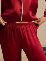[Viini] SilkSilky-FI Pitkähihainen Notkokaulus Naisten Pyjamat 005