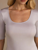 [Vaalean Harmaa] SilkSilky-FI Half Sleeve Naisten T-paita 004