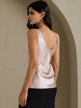 [Varjonharmaa] SilkSilky-FI Sleeveless V Neck Camisole Top 002