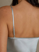 [Harmaansininen] SilkSilky-FI Spaghetti Strap V Neck Camisole Top 005