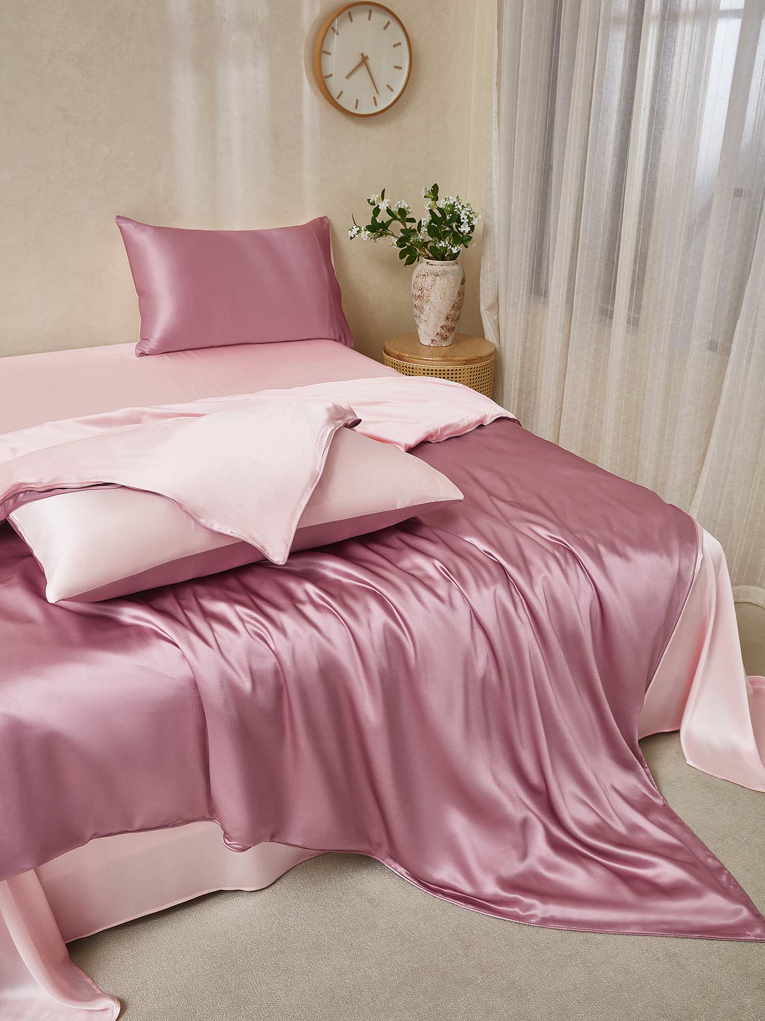 [VaaleanMauve+VaaleaPinkki] SilkSilky-FI 25Momme Bedding Set 001,