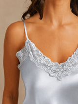 [Harmaansininen] SilkSilky-FI Spaghetti Strap V Neck Camisole Setti 004