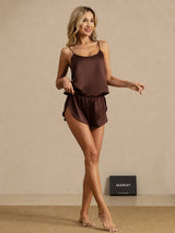 [Ruskea] SilkSilky-FI Spaghetti Strap Camisole Setti 007