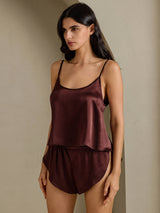 [Ruskea] SilkSilky-FI Spaghetti Strap Camisole Setti 003
