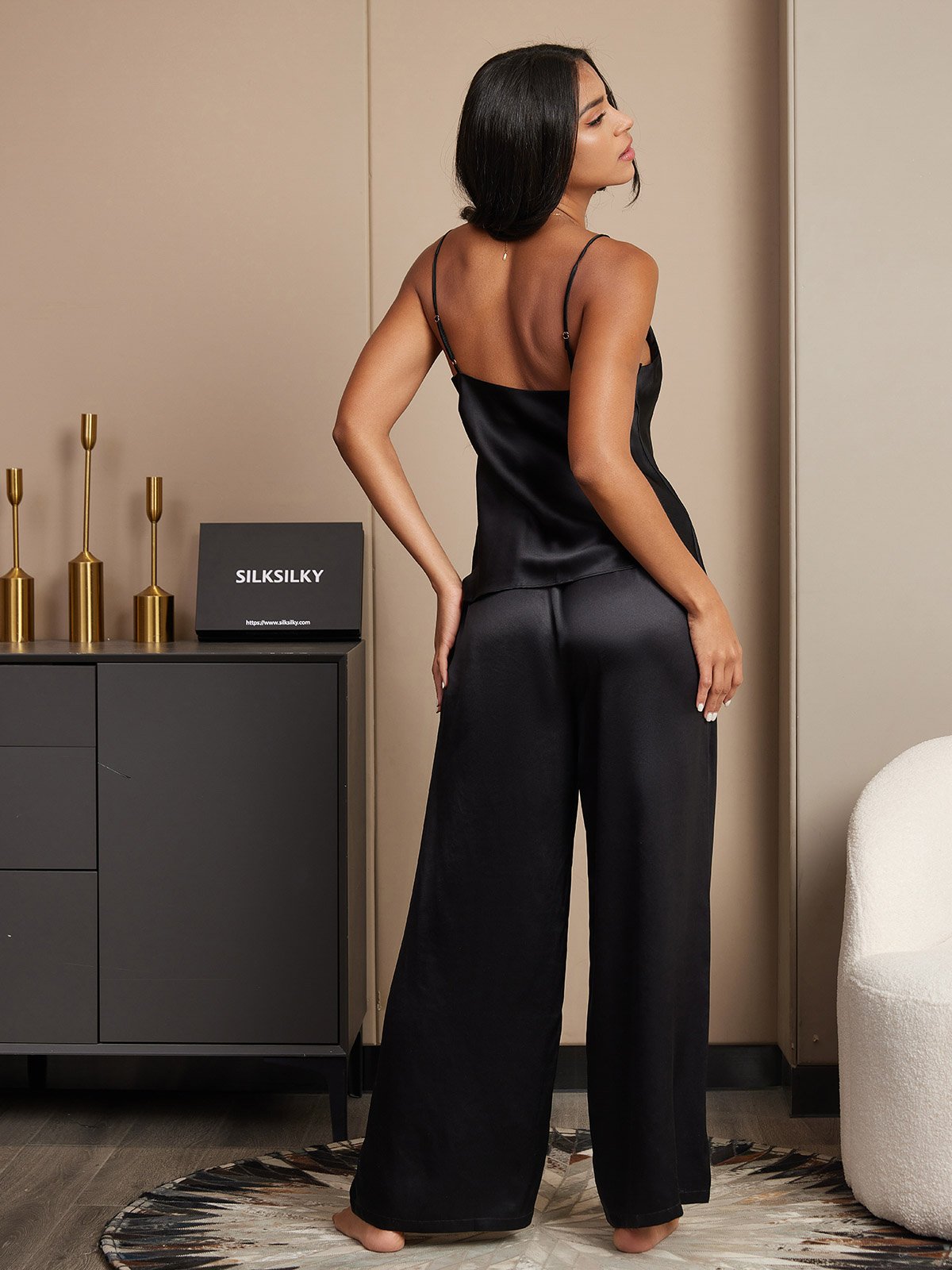 [Musta] SilkSilky-FI Camisole Set 002