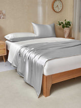 [VaaleanHarmaa+Valkoinen] SilkSilky-FI 19Momme Bedding Set 003