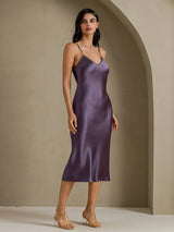 [Purppuranharmaa] SilkSilky-FI Spaghetti Strap V Neck Mekko 003