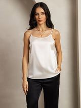 [Vaalean Harmaa] SilkSilky-FI Spaghetti Strap Camisole Top 001