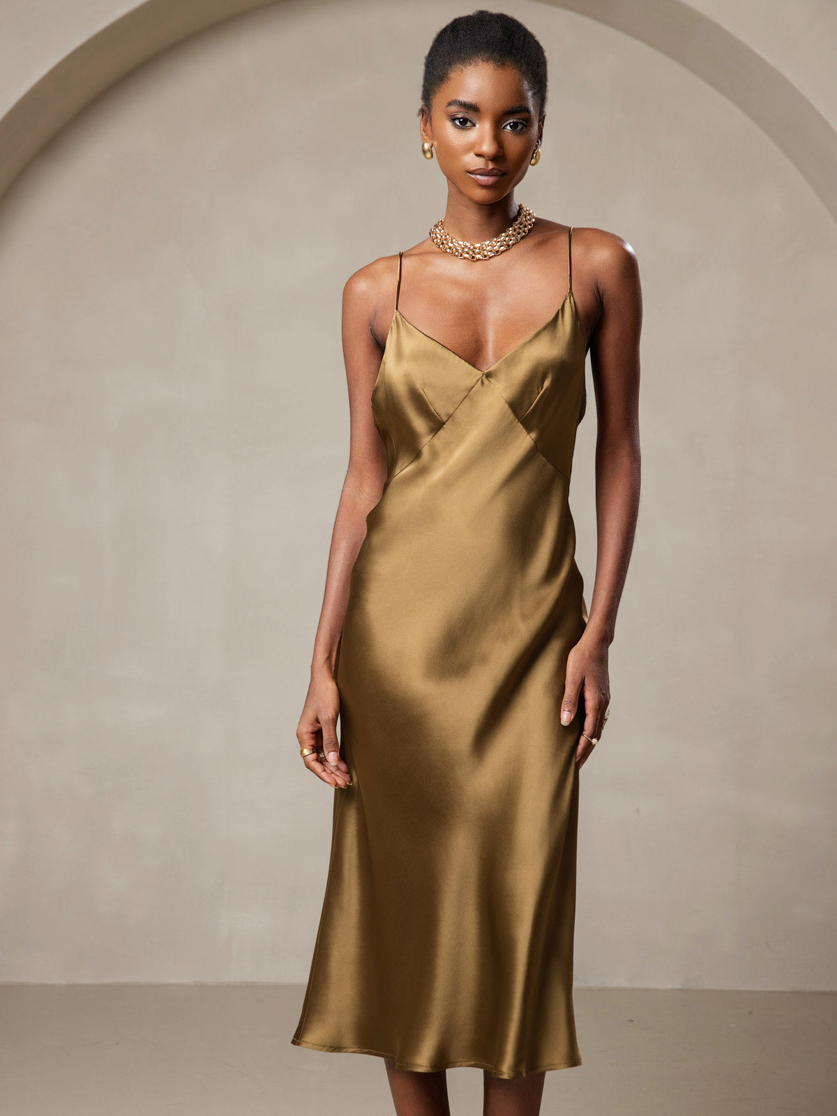 [Ruskea] SilkSilky-FI 19Momme Dress 004