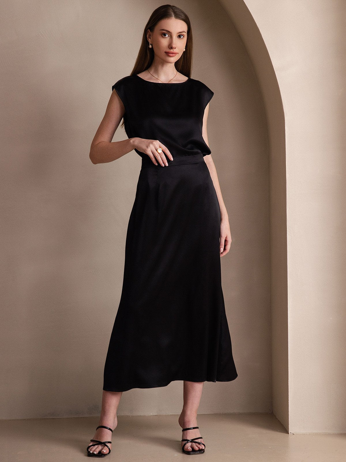 [Musta] SilkSilky-FI 19Momme Skirt 003