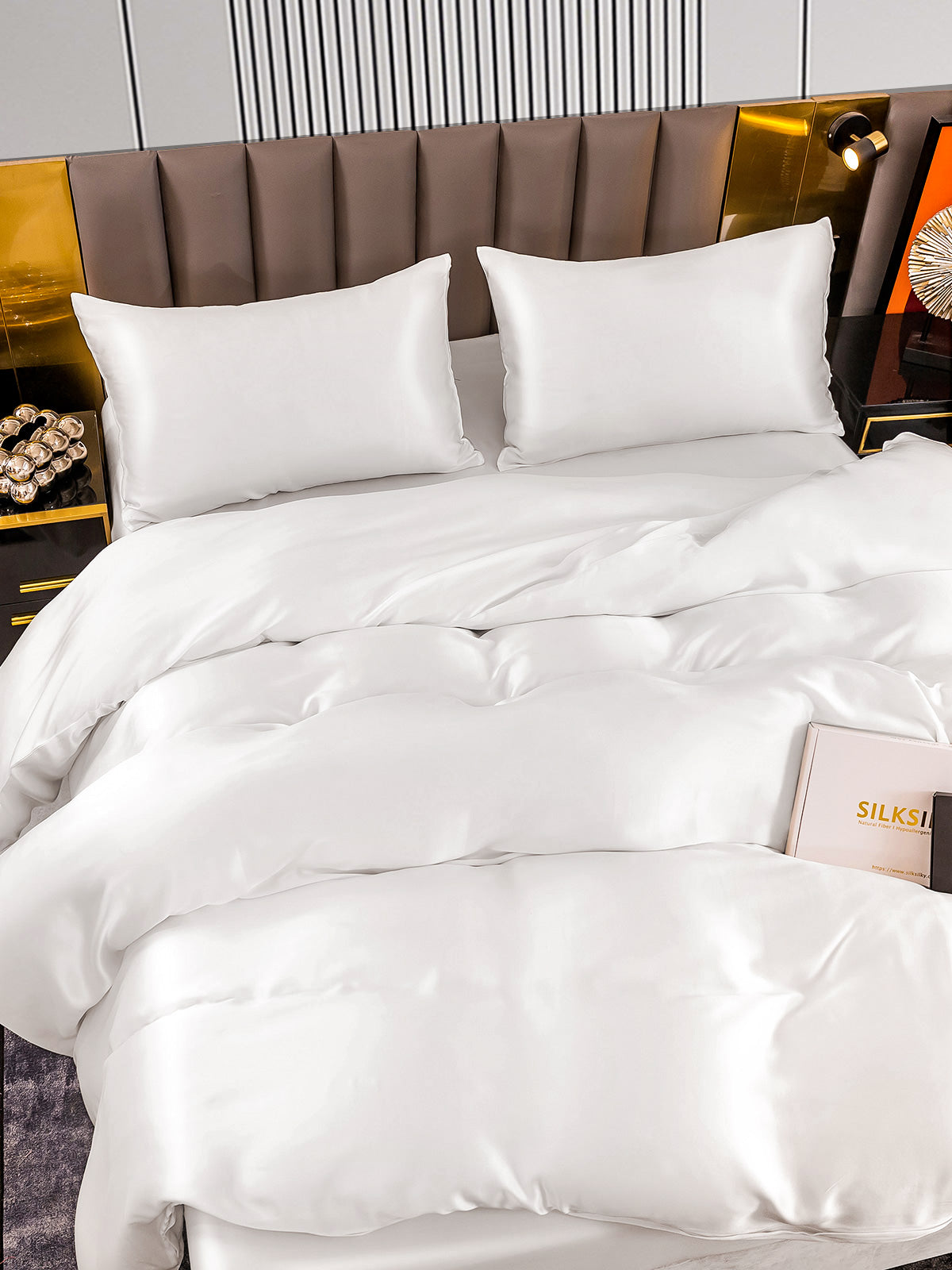 [Valkoinen] SilkSilky-FI 22Momme Bedding Set 006