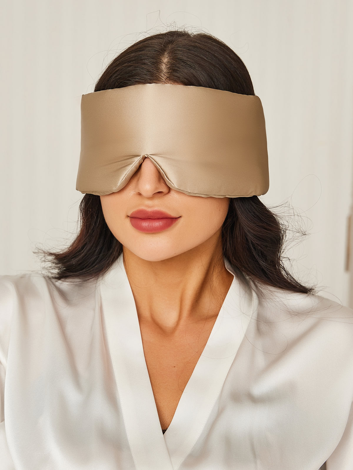 [Beige] SilkSilky-FI 19Momme Eye Mask 001